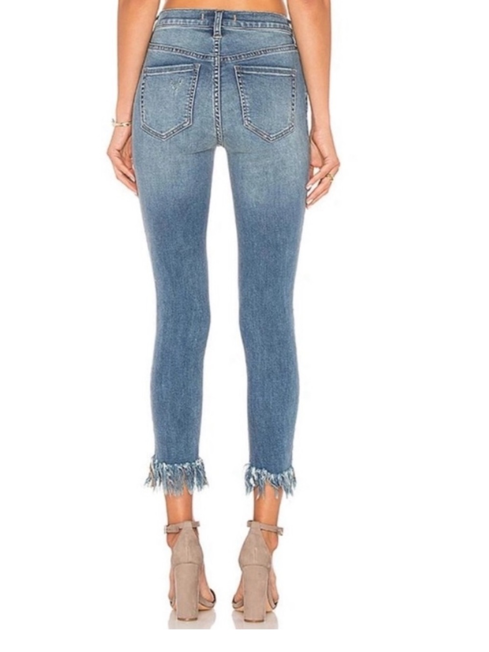 Free People | (sz 26) Frayed Skinny Jeans